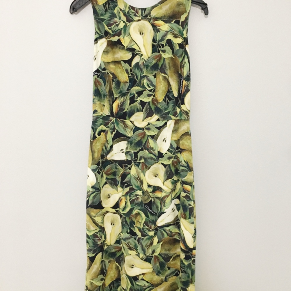 Dolce & Gabbana Cady Pear-Print Pencil Dress - Picture 5 of 7